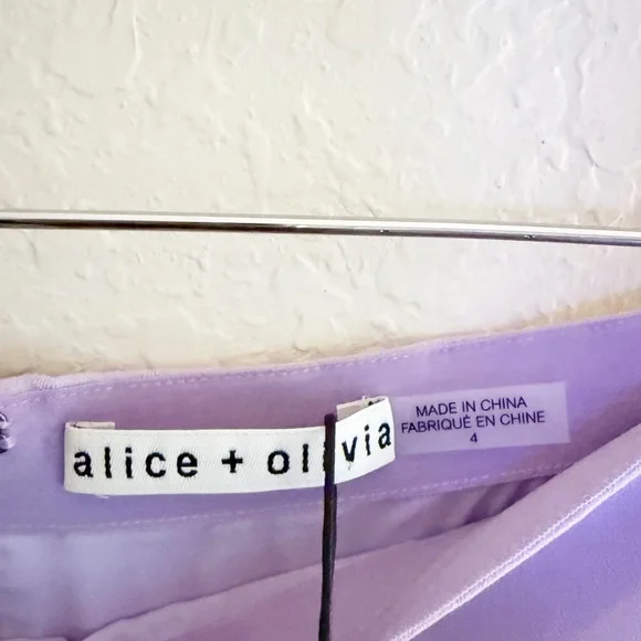 Alice + Olivia Lavender Lila Crossover Mini Skirt Size 4 - Picture 3 of 5
